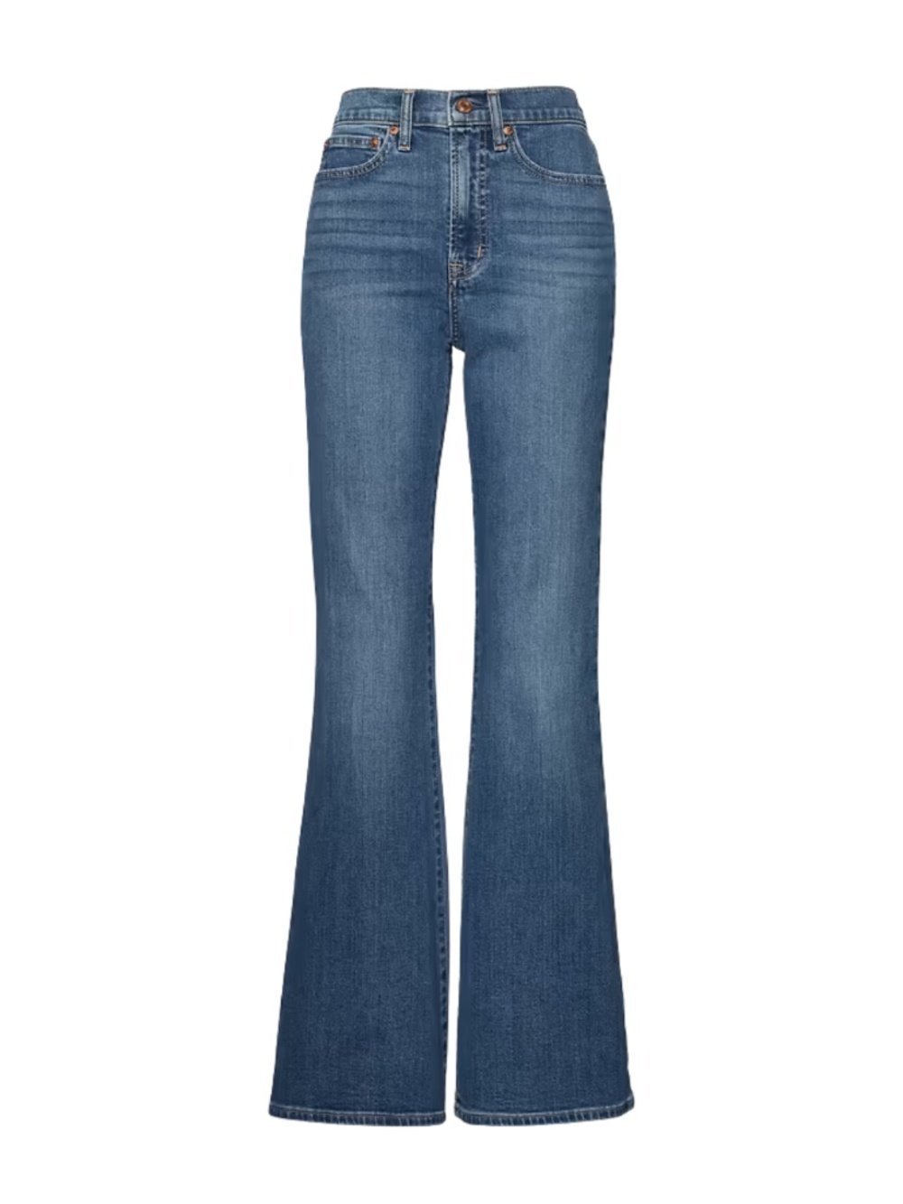 Gap High Rise '70s Flare Medium Wash Stretch Denim Jeans 00 24 Regular NWT